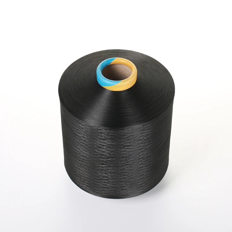 300d 96 polyester dty dope dyed black yarn for luggage fabrics