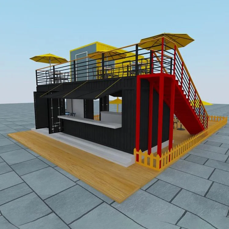 Accept Custom prefabricated shipping container kiosk shop restaurants