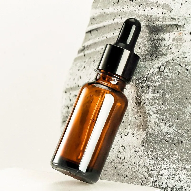 Cosmetic Mini Glass 5ml 10ml 30ml 50ml Travel Bottle Serum Amber Glass Essential Oil Dropper Bottles For Skin Care