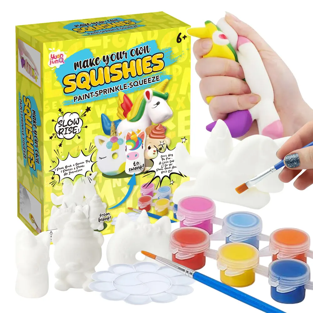 4 Pcs Unicorn Slow Rising Toys Squeeze Stress Relief Pu Unicorn Sensory Squeeze Fidget Toys For Boys Girls