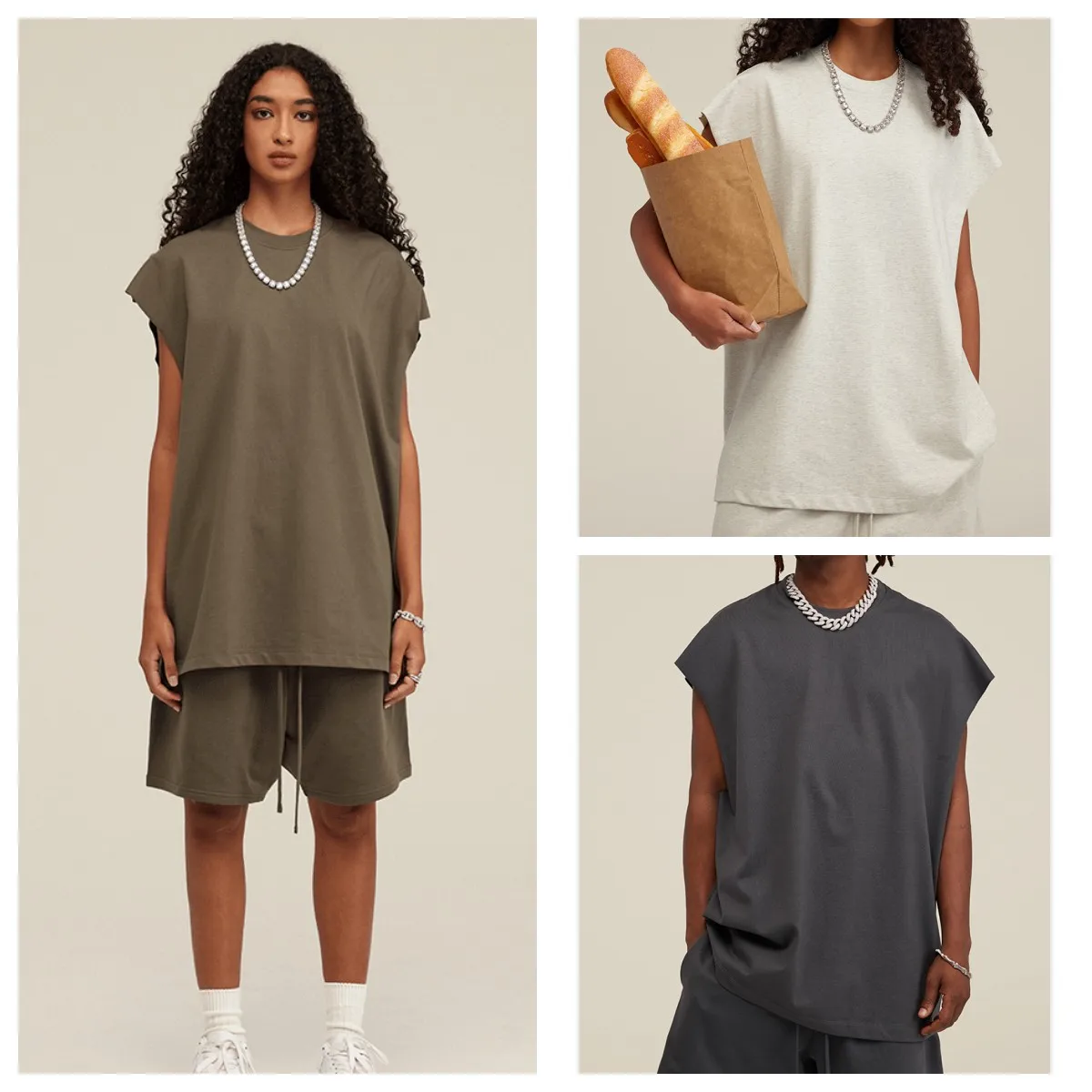 Custom Womens 2 Piece Summer Set Shorts sleeveless top and shorts unisex comforter gym fitness sweatsuit sets