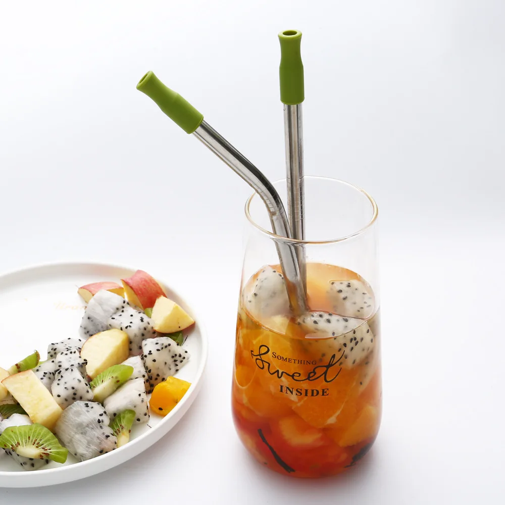 Metal Straws Silicone Tips Colorful Silicone Straw Tip Covers Fit for 6 mm 8mm Wide Stainless Steel Metal Straws