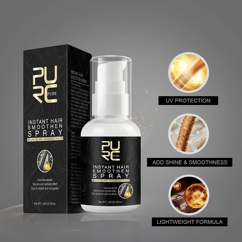 Custom Private Label 50ML Heat Protectant Spray For Hair Protection Protecting Mist Silkening Smoothing Detangler Spray