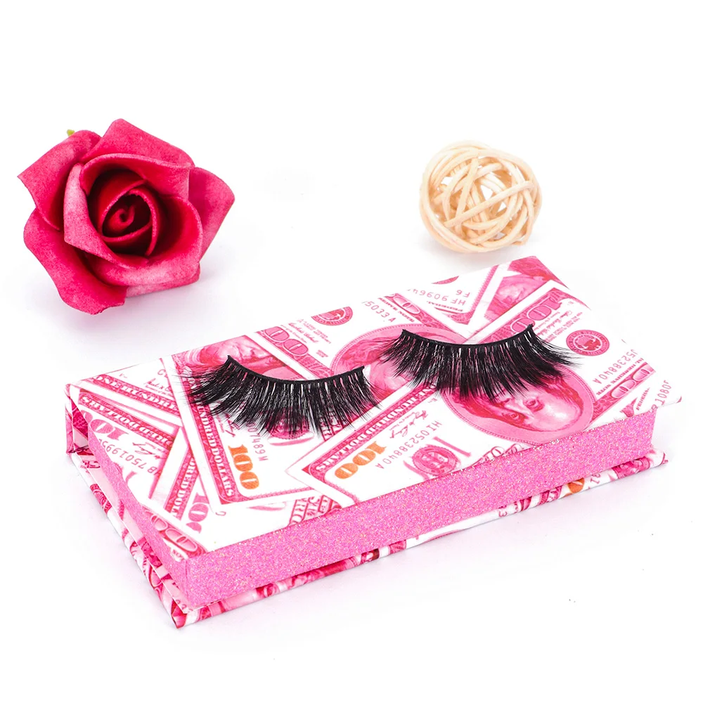 Natural style faux mink lashes wholesale 3d fluffy full strip eyelashes black cotton band false eye lashes