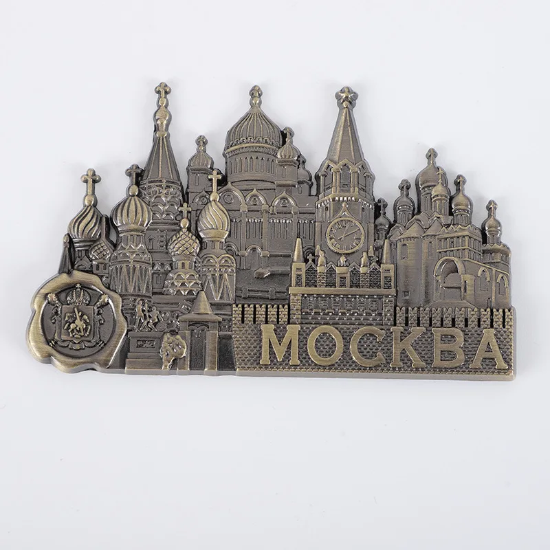 Switzerland Russia Mockba Custom Zinc Alloy Metal Fridge Magnet Refrigerator Souvenir Magnets