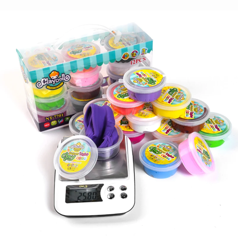 Hotsale 12colors Educational Toy 20g Colorful Light Polymer Clay Color Box Unisex 5 to 7 Years DIY, Educational Toys for Kids