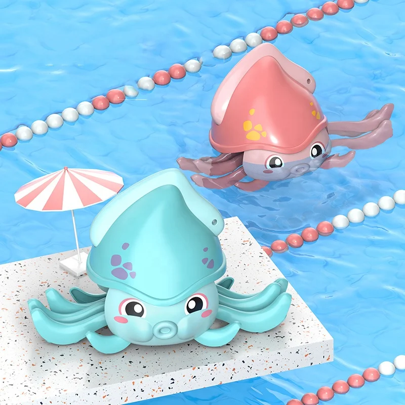 Novelty Classic Clockwork Toy Crawling Octopus Push or Pull waggle Along Walking Toy with String Pool Swimming Toys