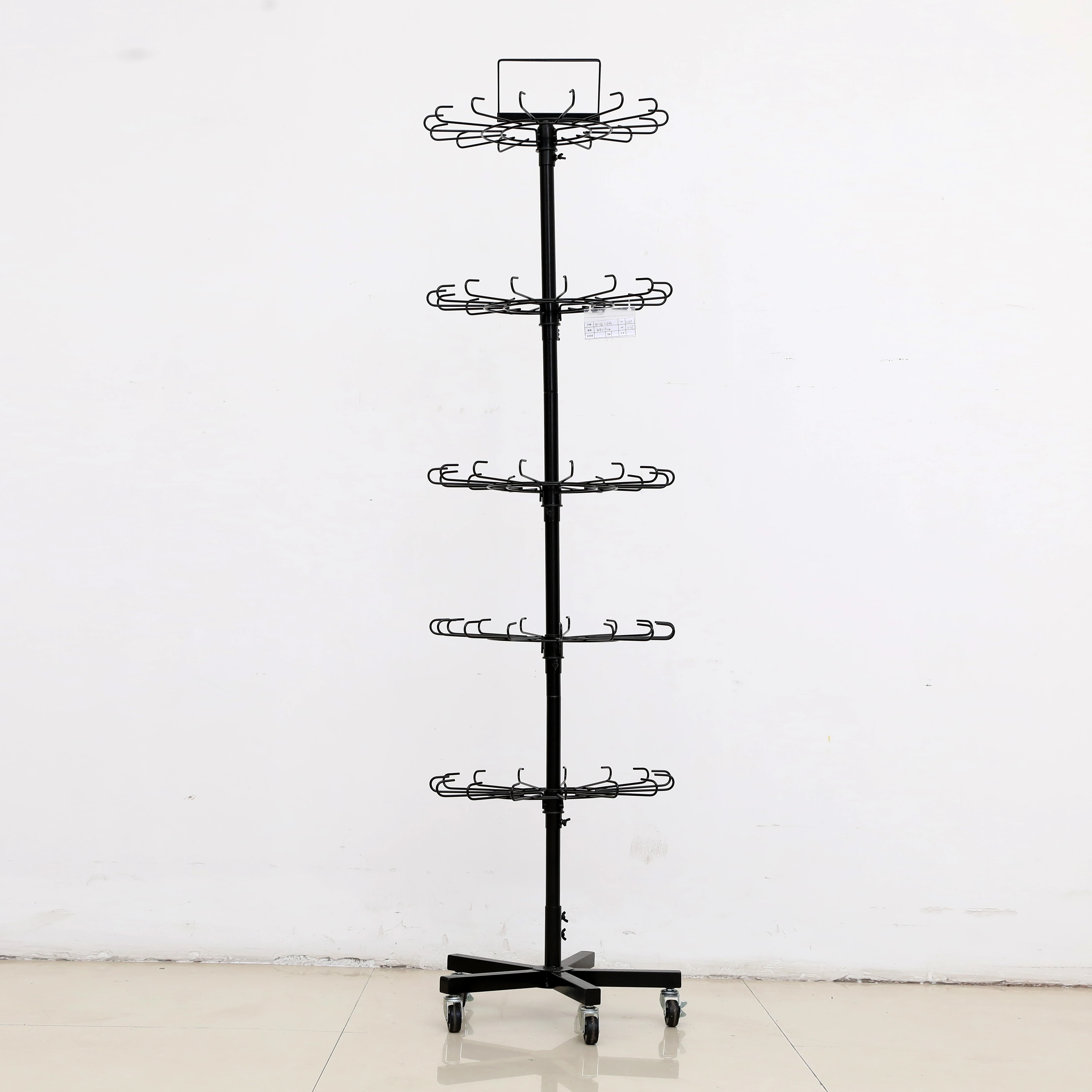 Newest sale modern style yiwu hotter logo put hook display rolling stand rack