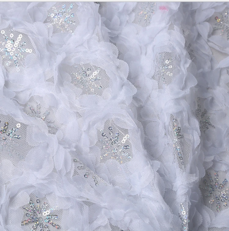 Лидер продаж, модная плетеная термостойкая шифоновая вышивка с блестками для платья