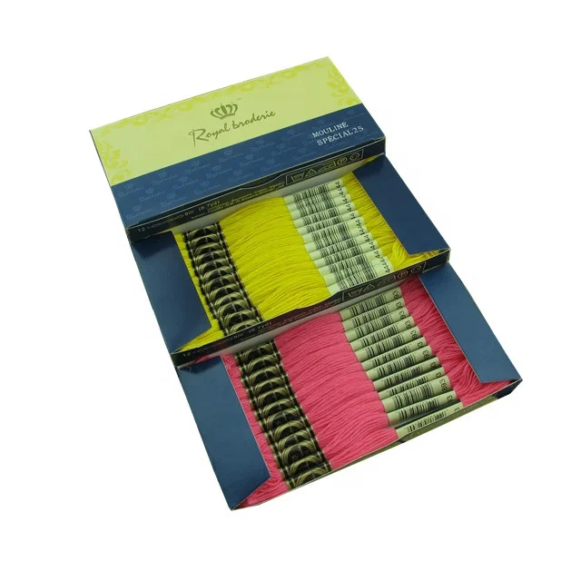 100% Egyptian Long-staple cotton 447 colors embroidery thread 12 pieces/box each color for cross stitch