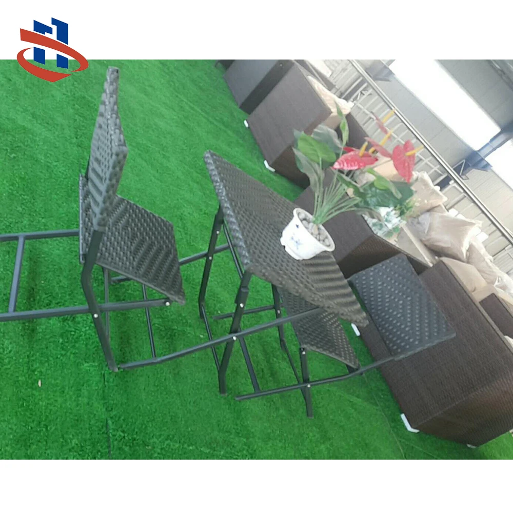 Economic Garden Rattan Outdoor Furniture Wicker Dining Folded Table Chairs Set Iron Modern Vietnam Easy Carrying 1*40HQ