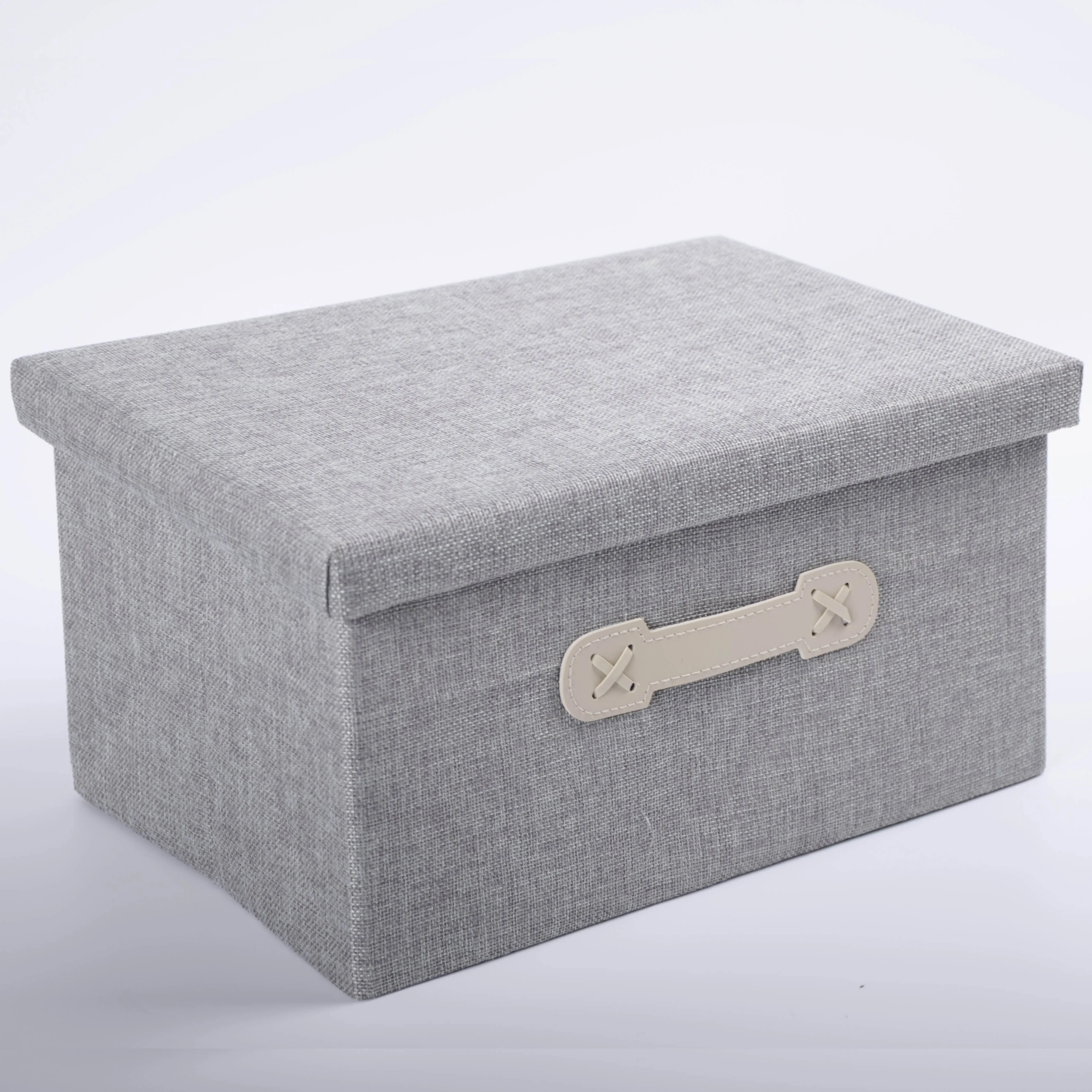 High quality foldable fabric basket hand woven gift fabric clothing organizer basket with lid