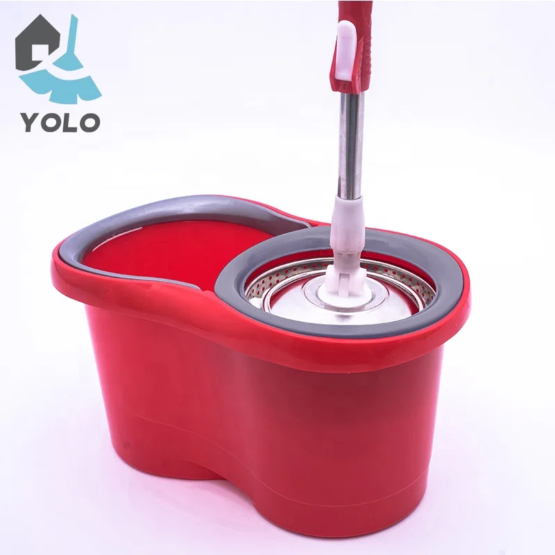 2022 Hot Selling Free Sample Red Color Easy Use Cleaning 360 Magic Spin Rotating Floor Mop And Bucket Set System