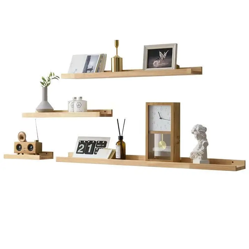Floating Shelves Wall Mounted Set Rustic Solid Wood Shelf for Bathroom Storage Decor