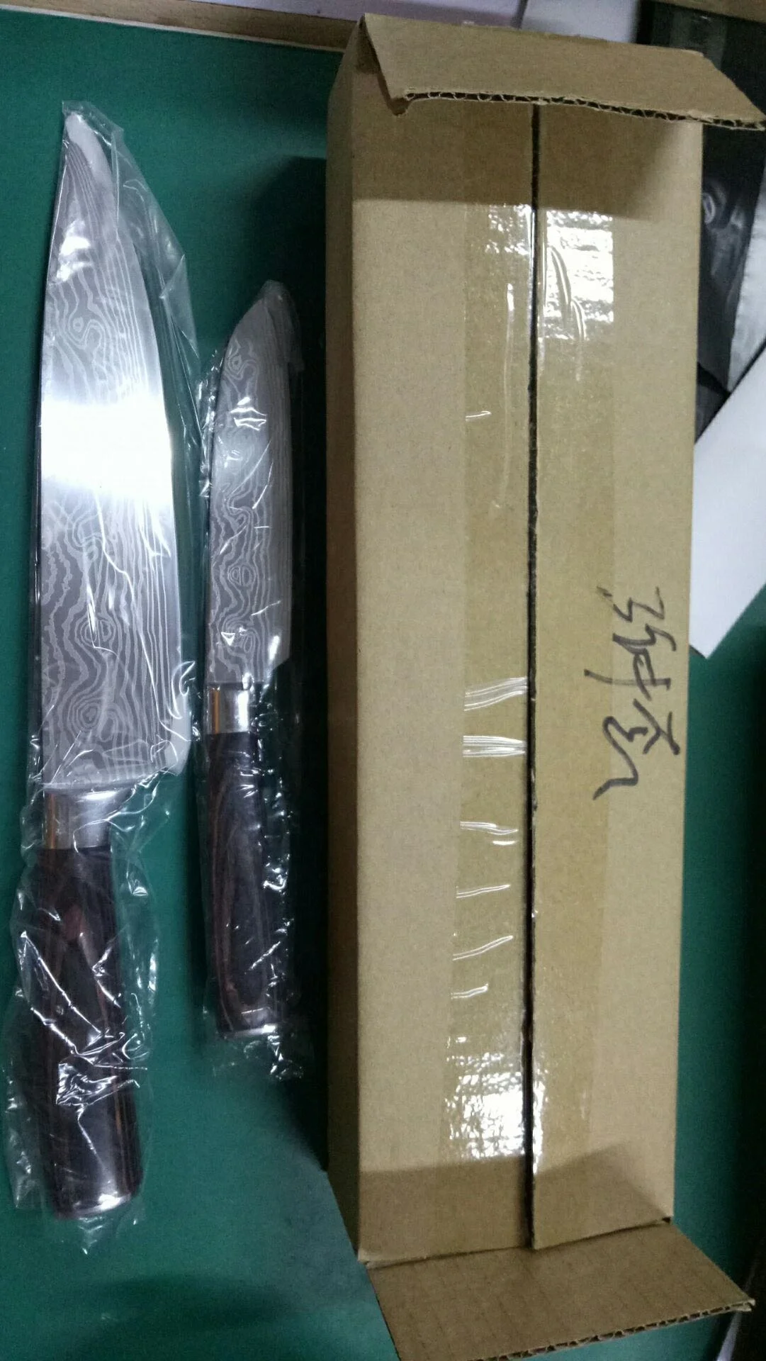 Набор супер острых кухонных ножей шеф-повара из дамасской стали с ручкой из сандалового дерева