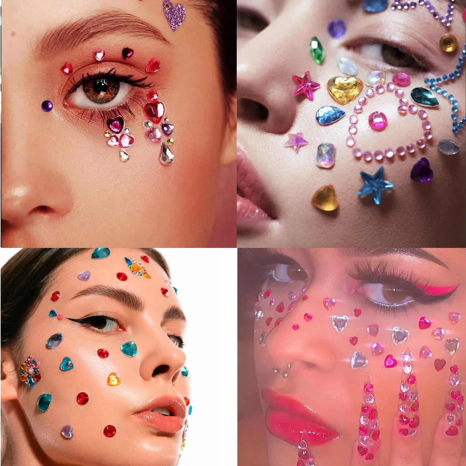 Custom 3d Face Sticker Crystals Stickers Rhinestone Body Adhesive Rhinestones Gems Sticker