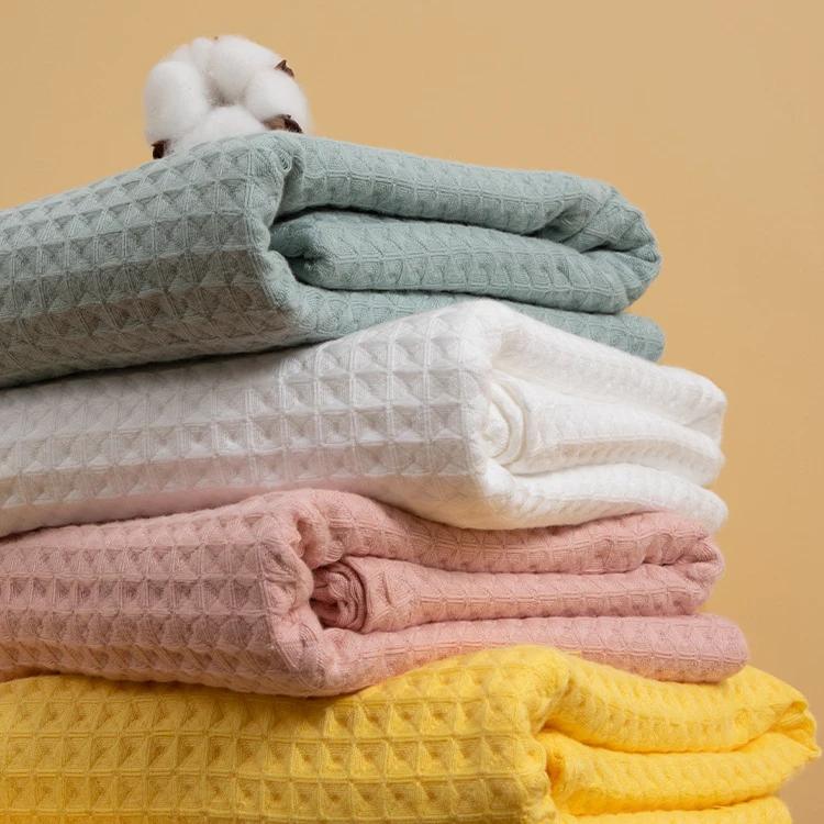 Wholesale high-end Japanese-style household 70*140cm waffle 100% cotton bath towel