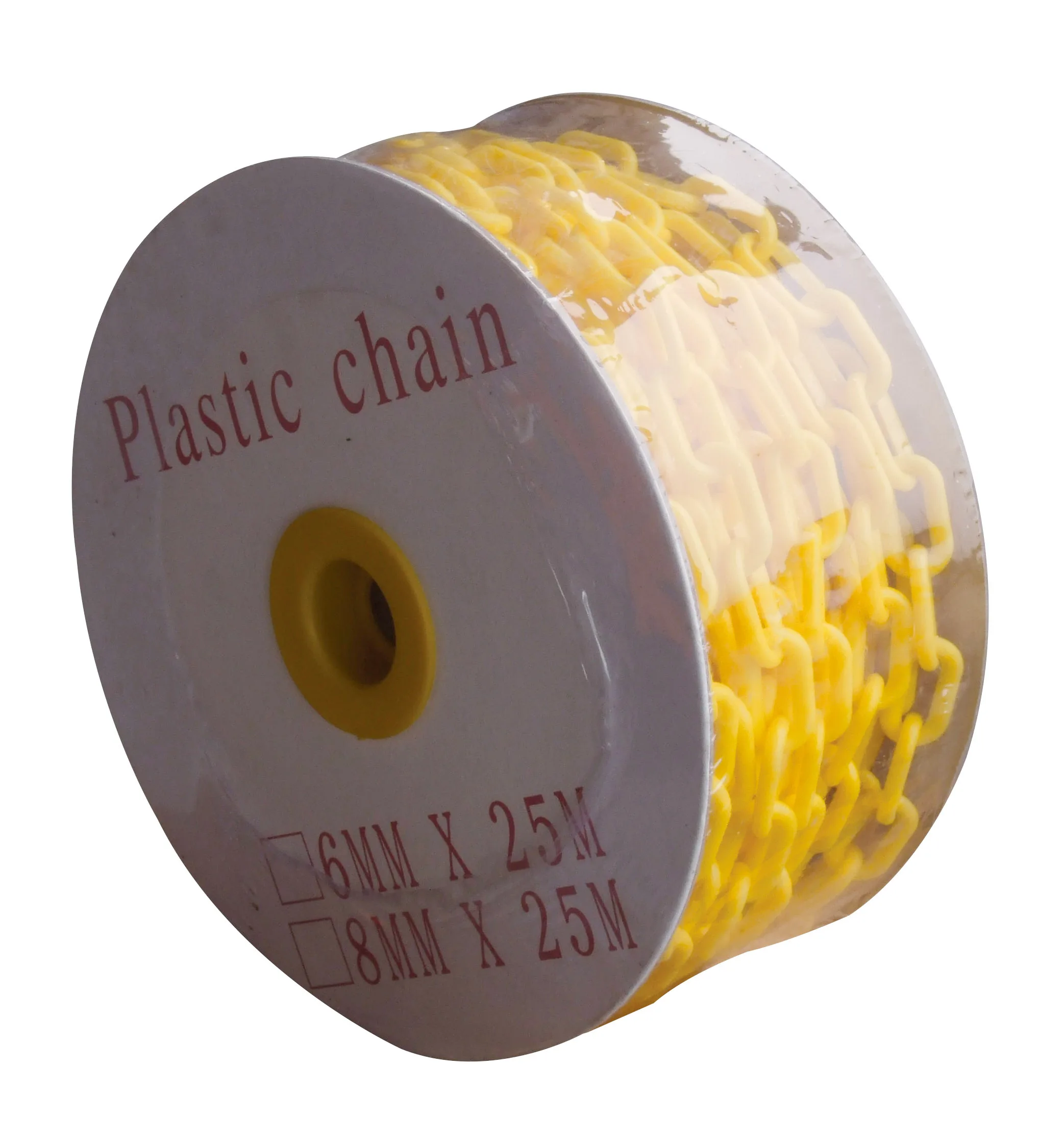 Colorful 8mmx25m Roadway Safety Plastic Warning Post Link Chain