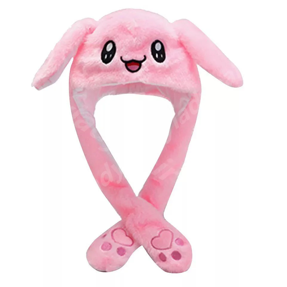 WD1 Cute Animal Plush Bunny Ear Hat Children Airbag Moving Ears for kids Cosplay Party Fancy Dress Winter Hats