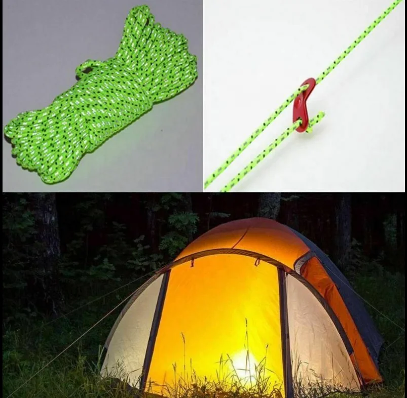 Camping  rope  2.5mm-6.0mm diameter tent strong  ropes, accessories for tents size 4m 10m 20m 50m 100m for choice of tent rope
