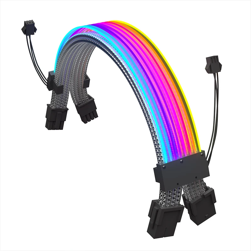 2023 New DC PSU ARGB Cable Neon Flex LED Synchronized Straight RGB Male to Female Extension Electrical Support