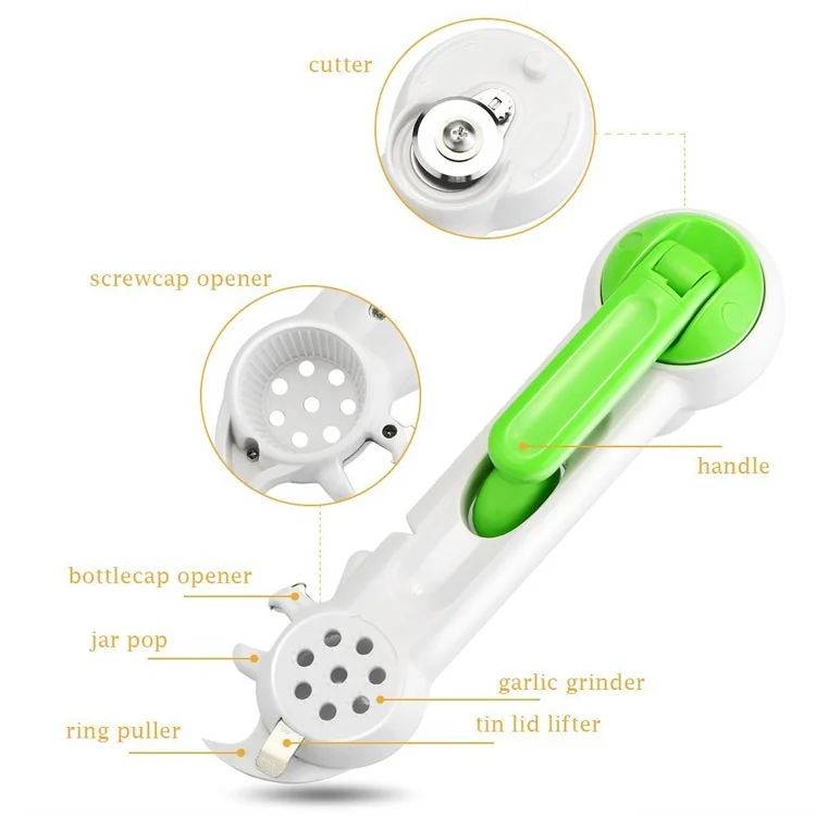 Multifunction 7 In 1 Jar Can Bottle Opener canned opener Beer Wine Soda Easy Kitchen Cooking Tools