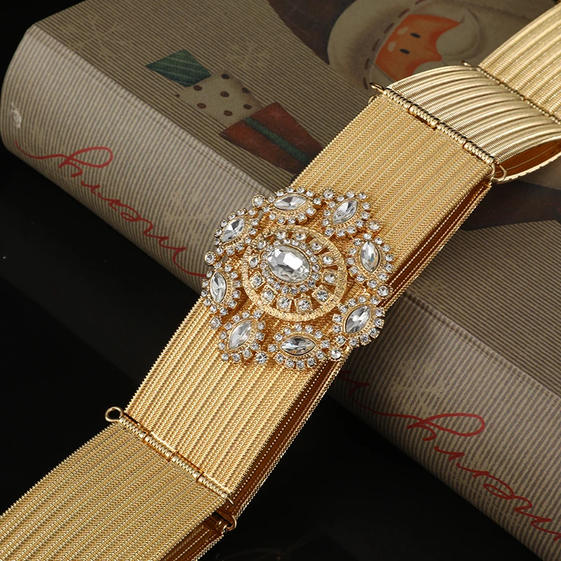 Высококачественный Блестящий металлический пояс со стразами, Роскошный Регулируемый свадебный декоративный пояс для женщин
