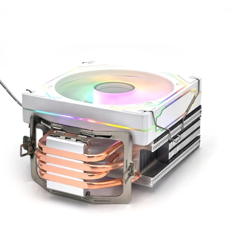 Bulk In Stock 4 Copper Pipe CPU Cooler Cooling Fan rgb 120mm Computer CPU OEM Heat Sink Heat Pipe Lighted CPU Air Cooler Fan