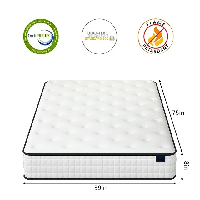 High quality cheap bonnell spring bed mattress jacquard fabric matelas hybrid mattress king queen Double