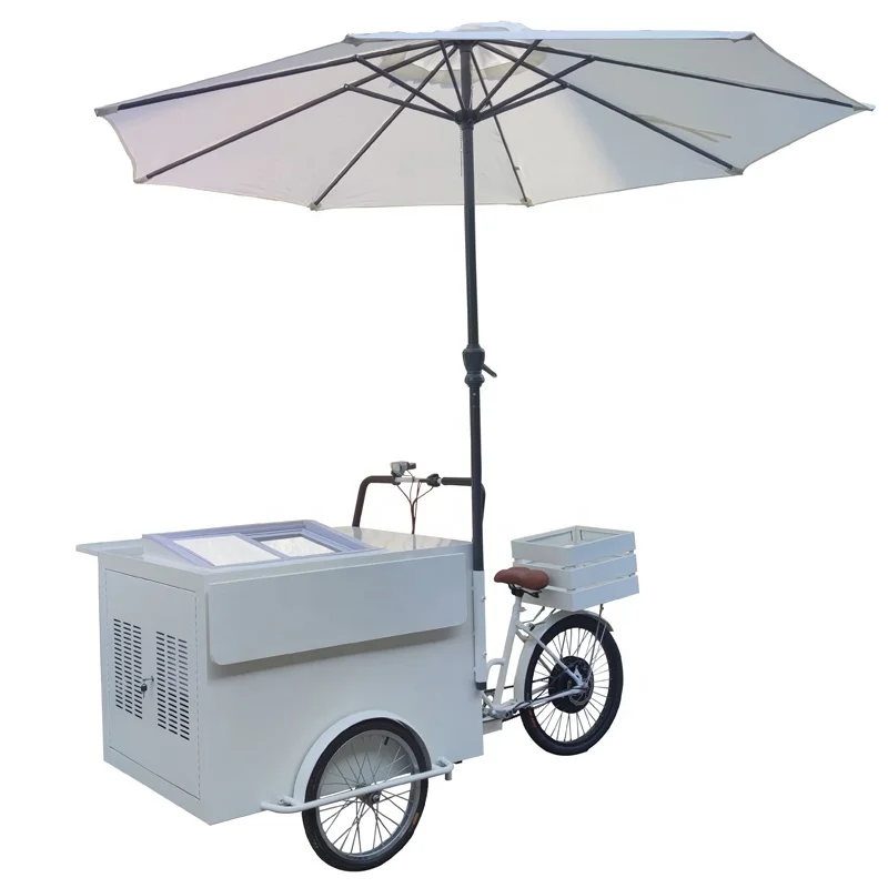 SINOPES New Refrigerated Ice Cream Tricycle Factory Price Street Food Cart for Beer Restaurant Use Water-Based Freezer Bike