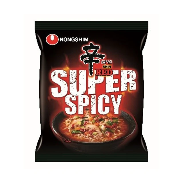 Оптовая продажа, Высококачественная южнокорейская нагревательная быстросохнущая суперкрасная супер острая лапша 120gm (одна)