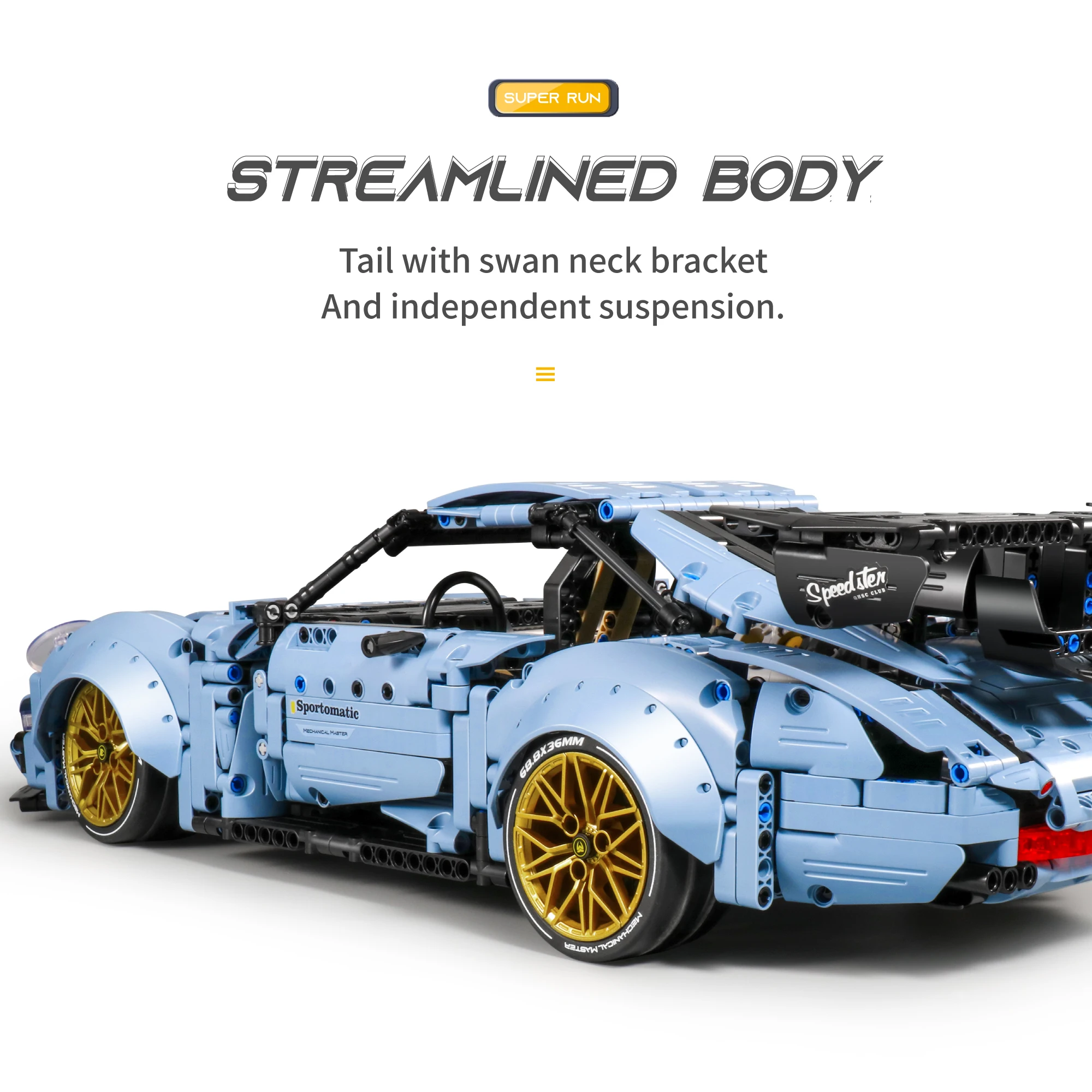 1/10 RC Drift Supercar 1887pcs 2.4G APP Mode STEM DIY Remote Control Sports Vehicle Building Block Model Sets Kits