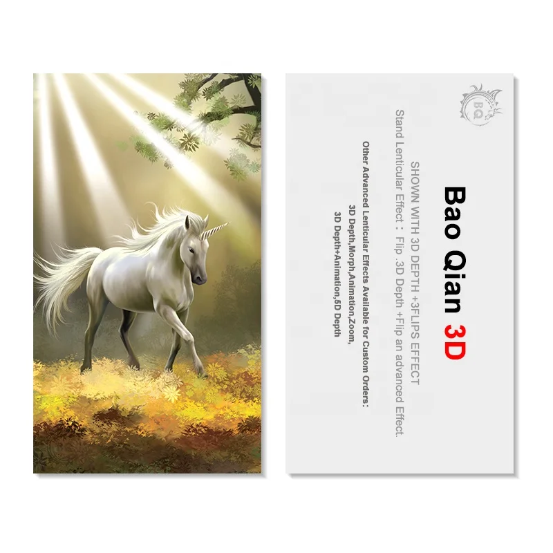
custom 3D lenticular card 3D flip changing effect lenticular business card 