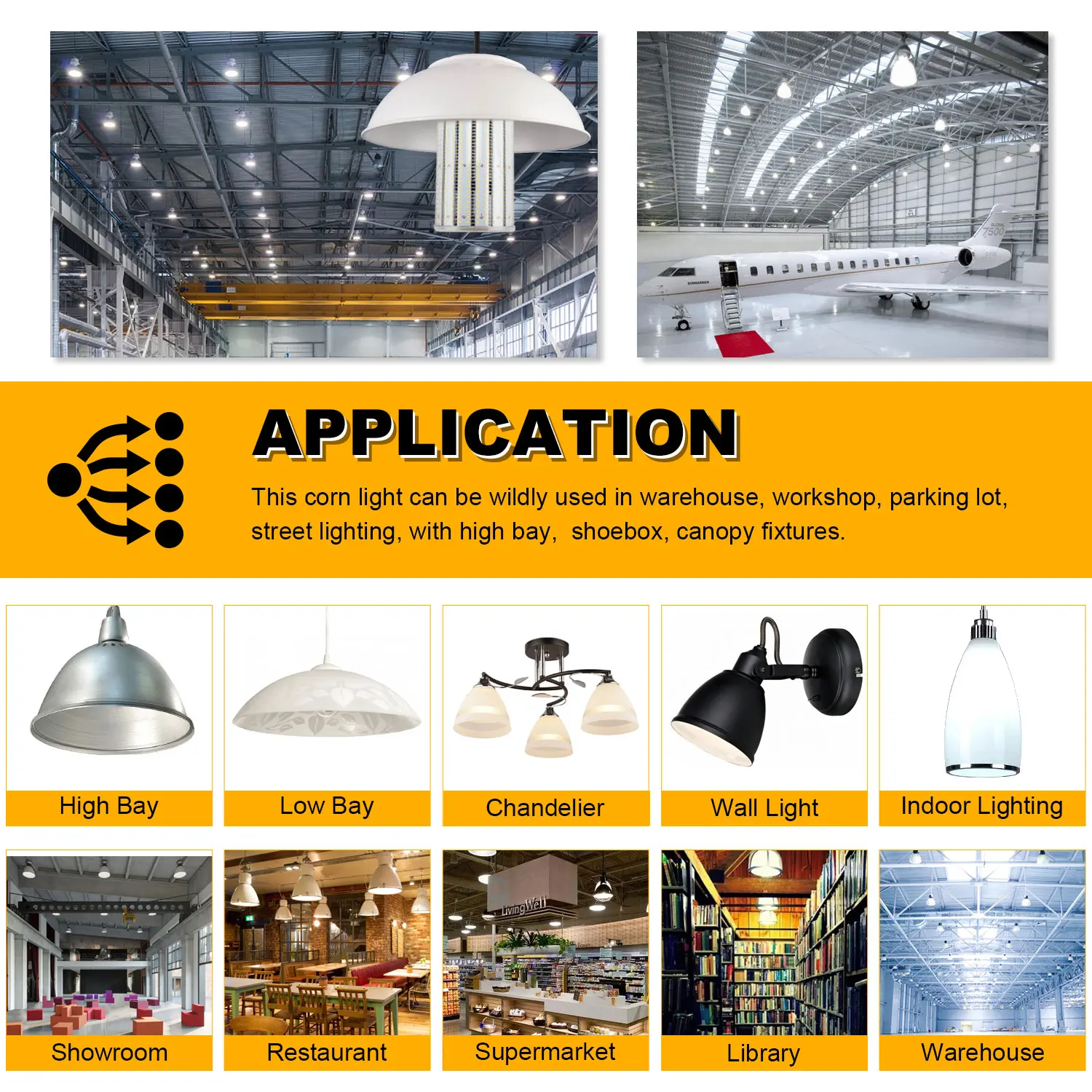 LED Corn Light Bulb Stock In USA E39 80W -250W Lamp Corn Bulb Fixture for Home Garage Warehouse Indoor LED Corn Bulbs