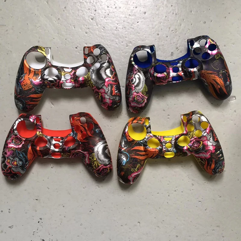 Wholesale Anti-slip Silicone Case Durable Camouflage Color Rubber Gamepad Joystick Cover For PS4
