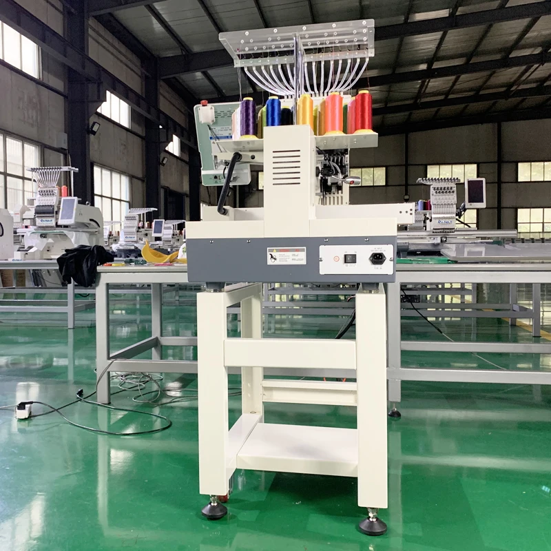 Factory Wholesale 12 15 Needles/colors Caps Shirts 3D logo Embroidery Machines Single Head Computerized with Cheap Price