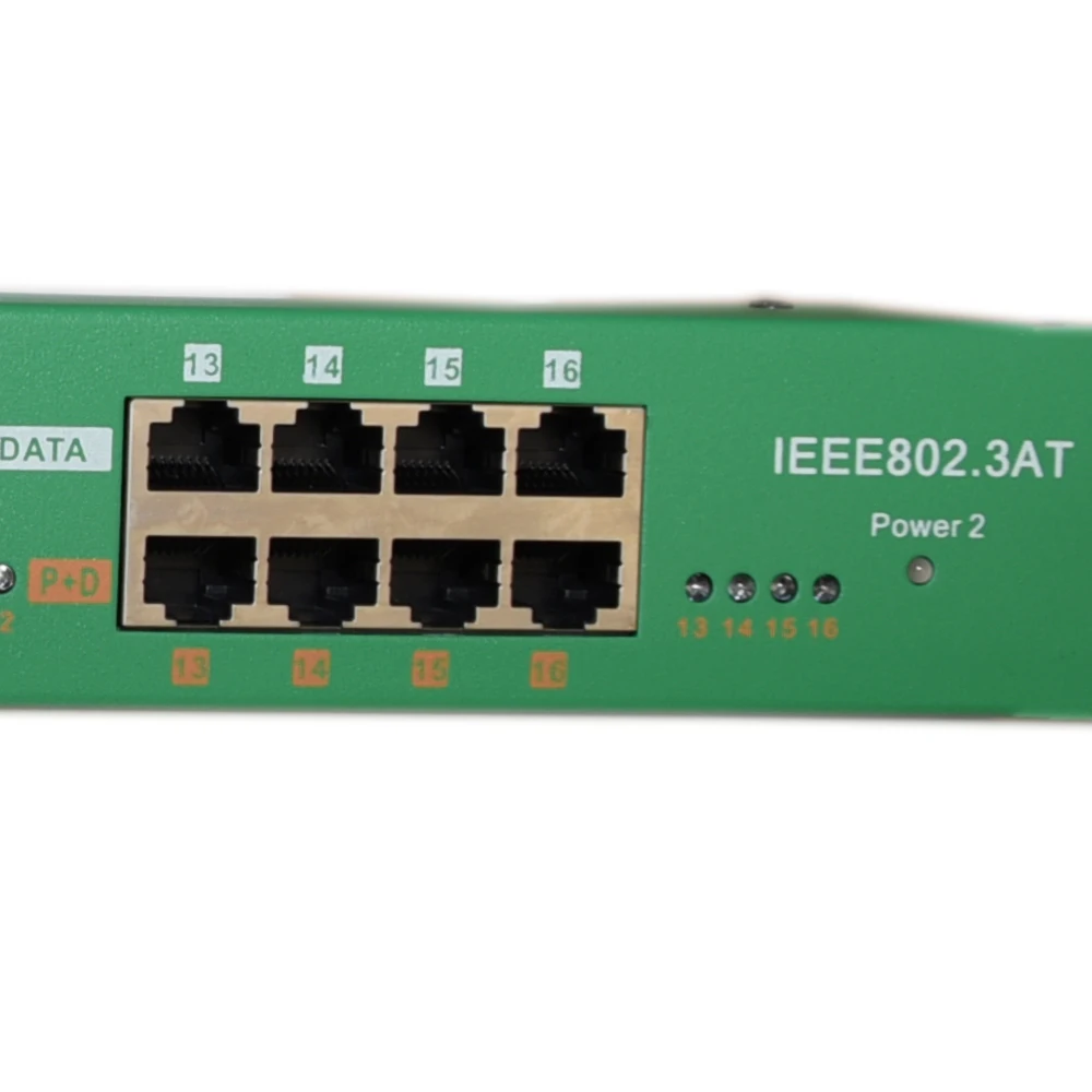 
AT-16 active poe panel 802.3af/at compliant poe injector for 16 gigabit devices from one supply 48v to 56v, 60 to 240 watts 