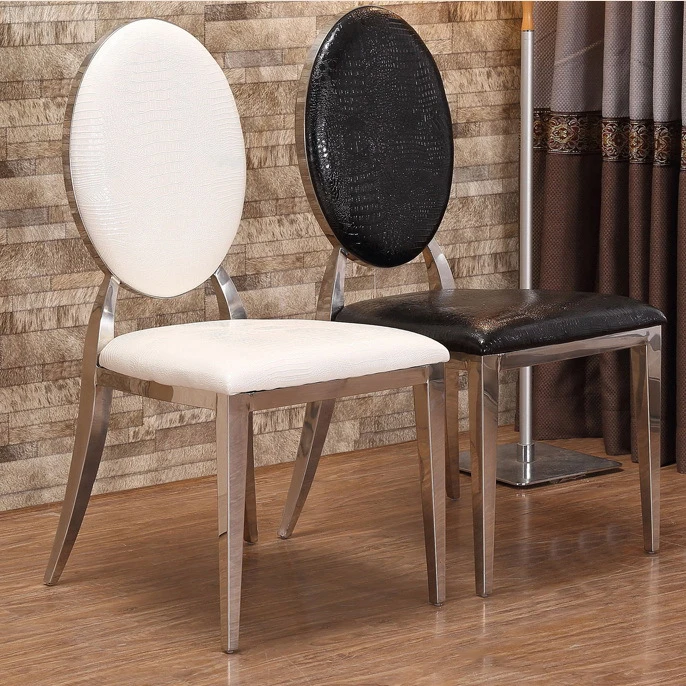 Luxury Modern Chairs for Wedding Reception Stackable Gold Stainless Steel Chair Round Back