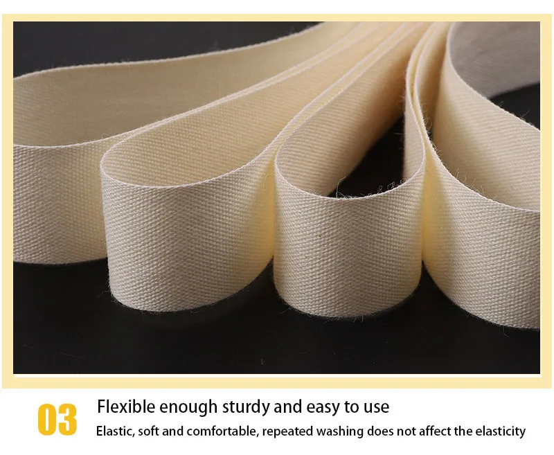 Manufacturers spot this white cotton webbing cotton trademark belt 0.5-8CM plain weave webbing trademark printing webbing