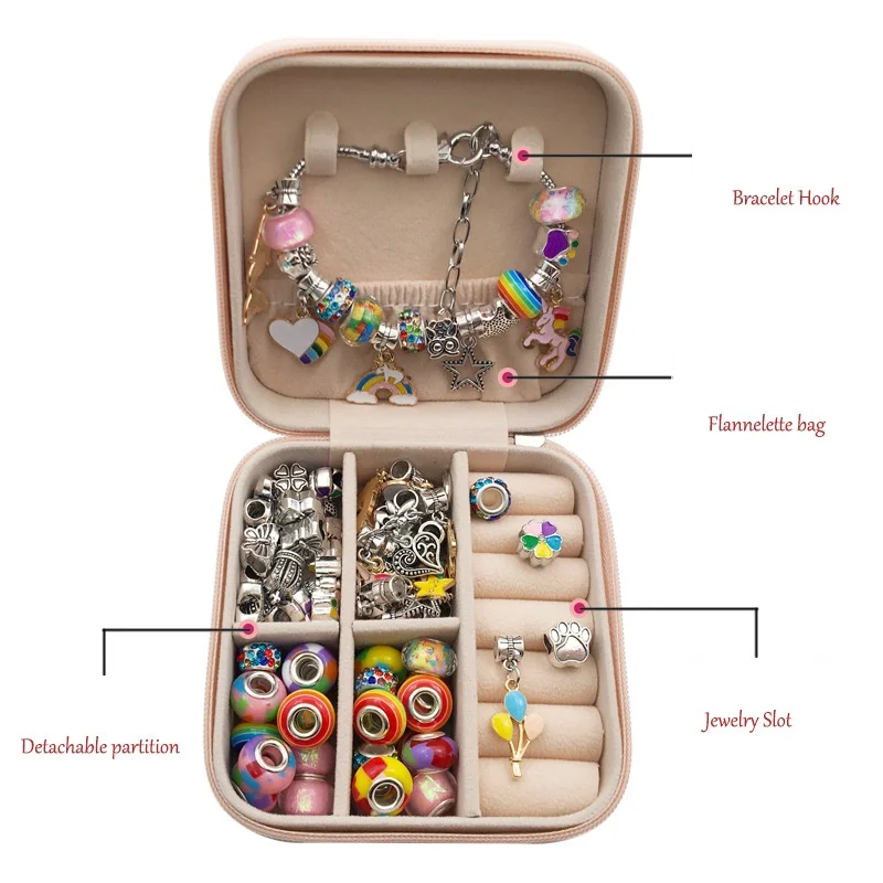 Famous Brand Fantasy Girls Charms Making Kit Bracelet DIY Jewelry Set for Cartoon Kids with Gift Box Friendship Bracelet