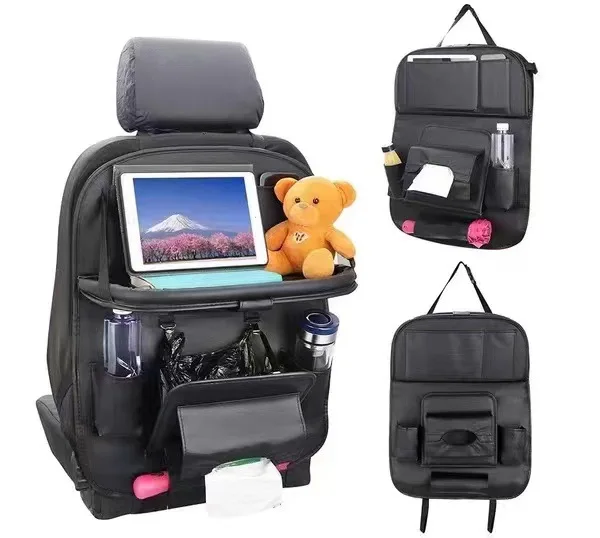 High Quality Storage Bag Car Foldable Dining Table Car  Bag Leather Seat Bag Car Trash Can General Purpose