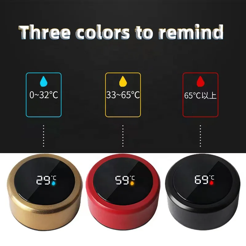 Smart Vacuum Flask Portable Double Wall Sealed Led Digital Display Smart Water Bottle 500ml 304 Stainless Steel Trend New