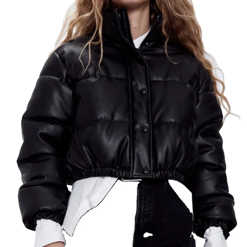 
2020 WOMANS NEW FASHION FAUX LEATHER PUFFER JACKET 
