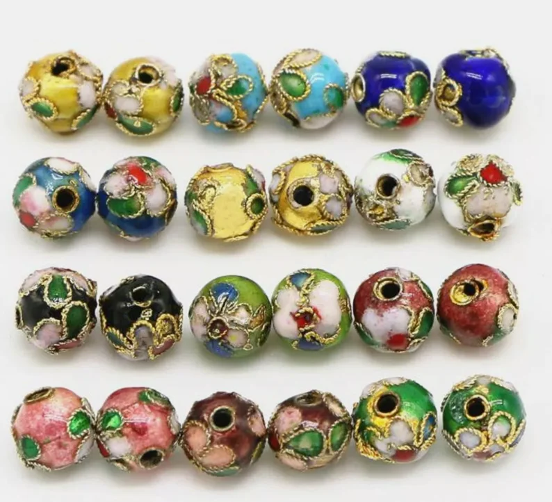 Бусины из перегородчатой ткани 10 шт.