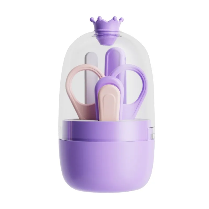 Hot Sale Stainless Steel Abs Baby Nail Trimmer Cute Nail Grooming Kit 4pcs Newborn Nail Clipper Set