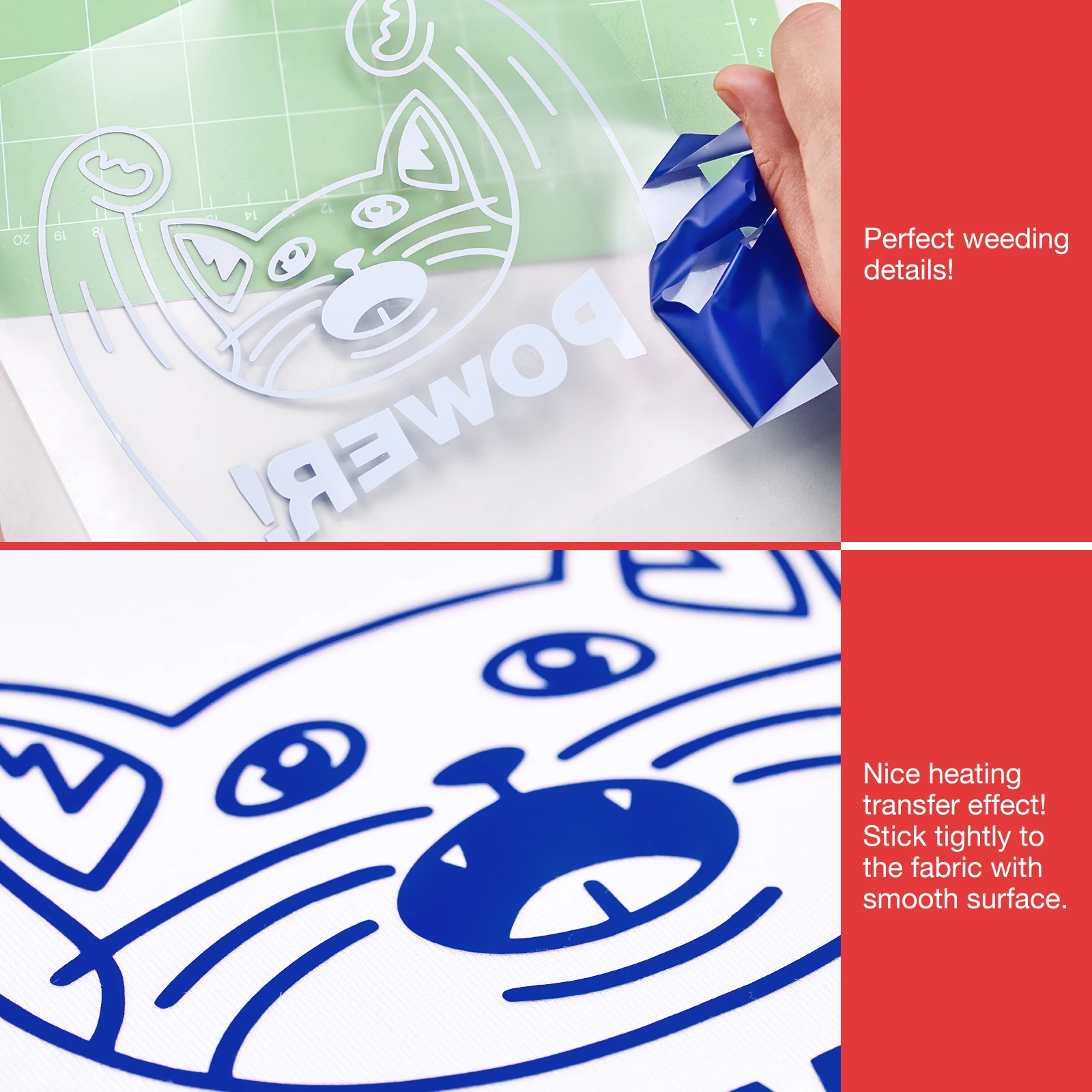 Nicapa Blue PVC HTV Vinyl Rolls Heat Transfer Vinyl for Silhouette/Brother Iron-on Printing Vinyl 12 inch x15 feet