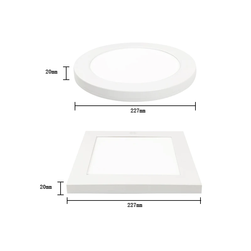 Selectable Color Temperature Surface Mount Dimmable Microwave Radar Sensor Square 18W/24W LED Ceiling Panel Light Wall Lamps