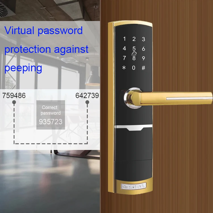 EXW Price Password Digital TT Lock APP Smart Front Door Lock with Emergency Key