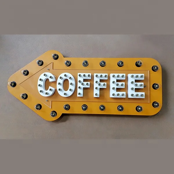 JAGUARSIGN Manufacturer Custom Trendy shop decoration light bulb word marquee Sign shop light box with light bulb