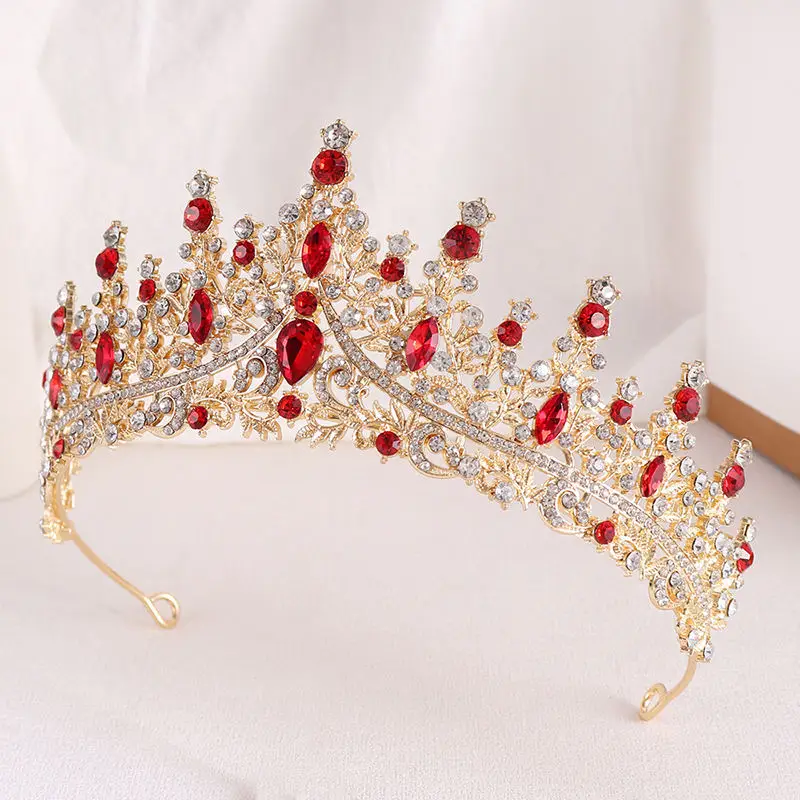 OEM Factory Full Round Crystal Queen Crown Hair Jewelry Gold Rhinestone Bridal Tiara Wholesale Crown Princess Pageant Tiaras